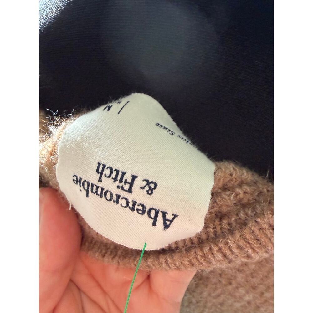 Brown Knit Shoulder Zip Sweater, Soft & Fuzzy Tunic Pullover - Picture 5 of 6